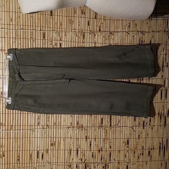 Velvet Heart Pants - Velvet Heart Dark Green Linen Belted Women's Pant Size Small